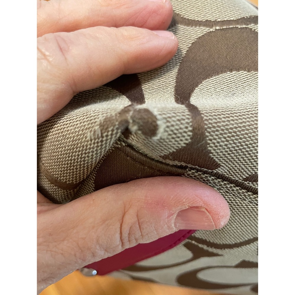 Coach Hamptons Weekend Signature Stripe Tote Purse Berry Style 10054 - Picture 10 of 13